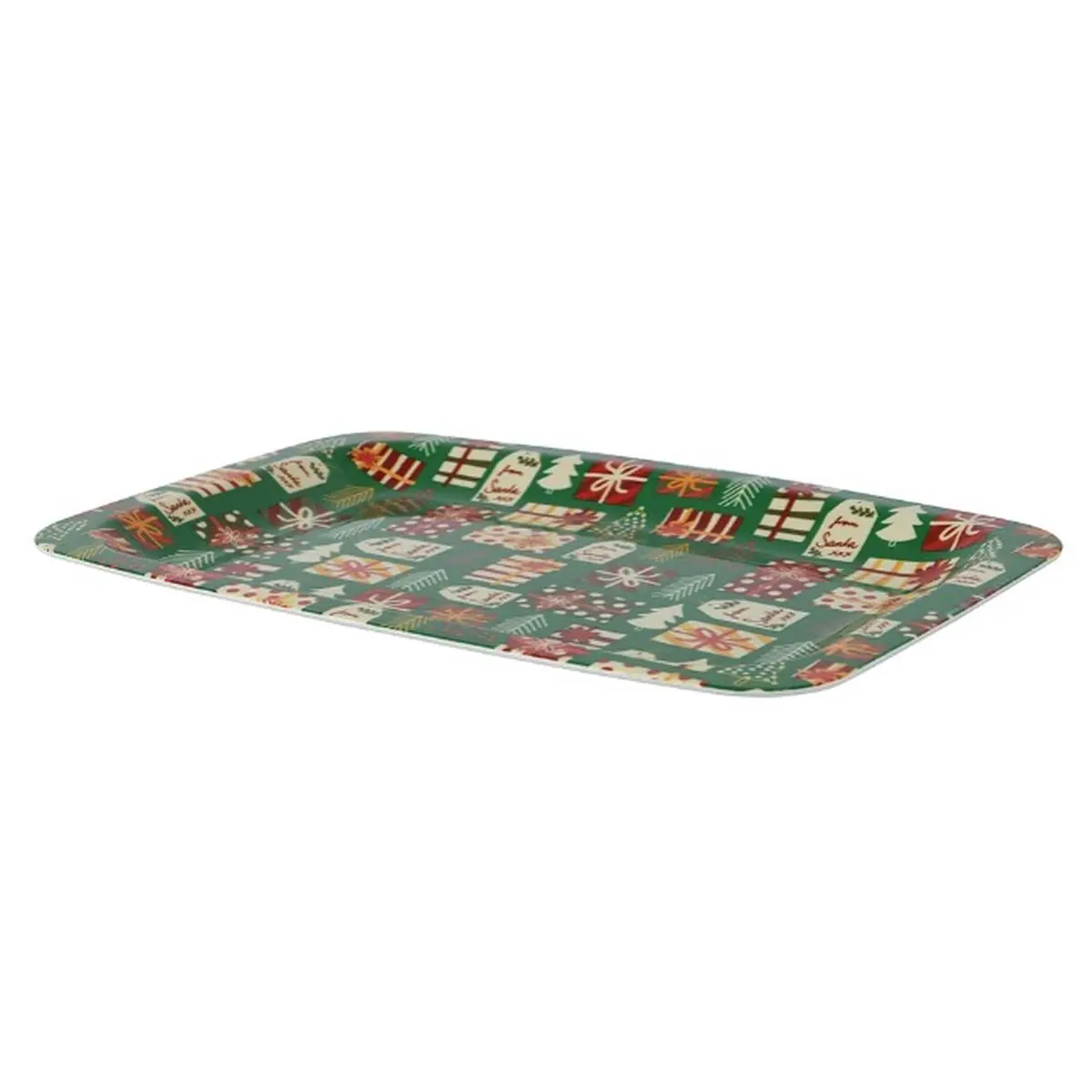 Vassoio Lifetime Verde Stampa Natale 41 x 2,2 x 29 cm