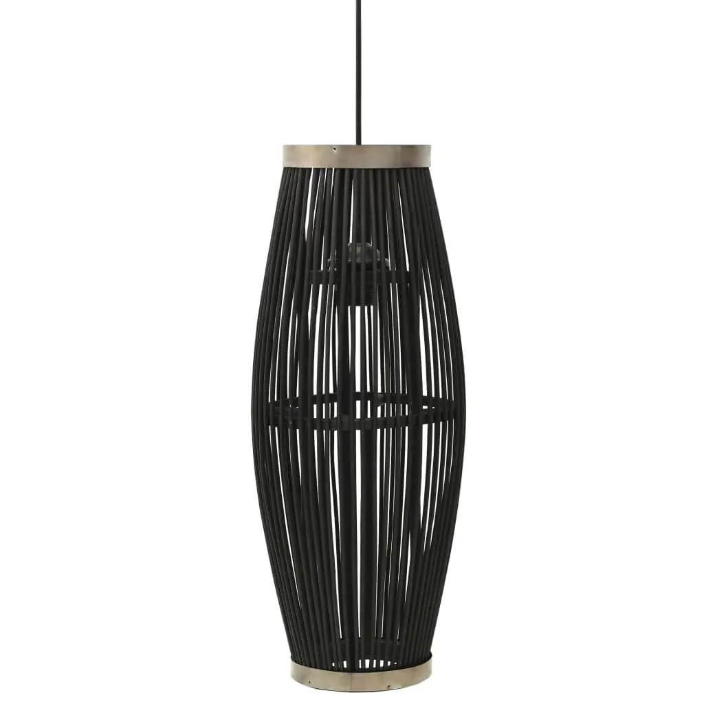 vidaXL Lampadario da Soffitto Nero in Salice 40 W 25x62 cm Ovale E27