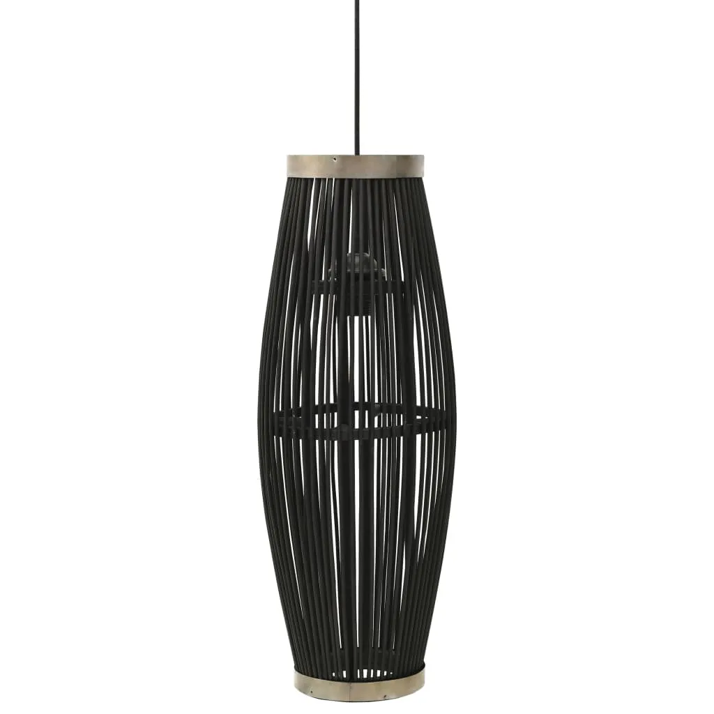 vidaXL Lampadario da Soffitto Nero in Salice 40 W 27x68 cm Ovale E27