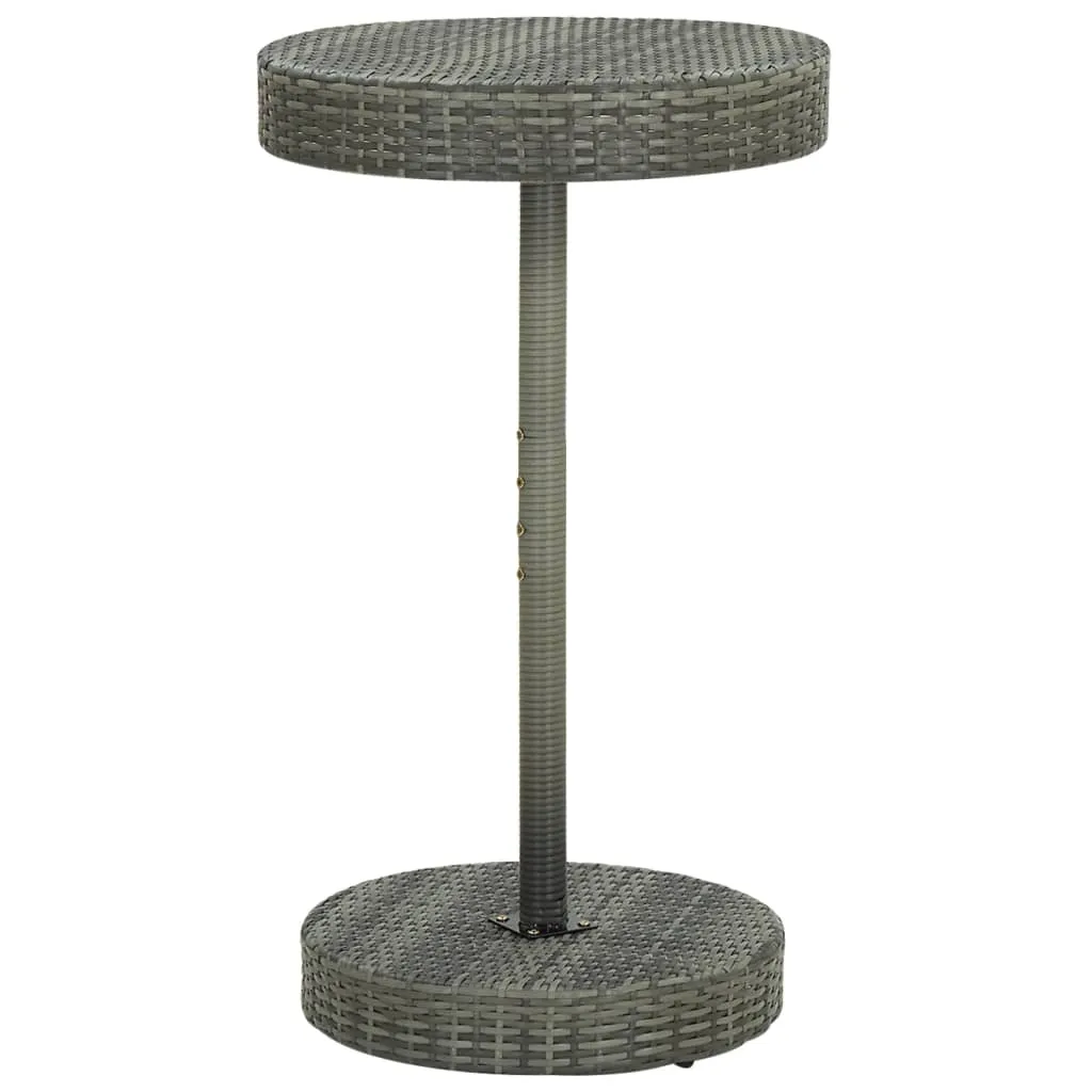 vidaXL Tavolo da Giardino Grigio 60,5x106 cm in Polyrattan