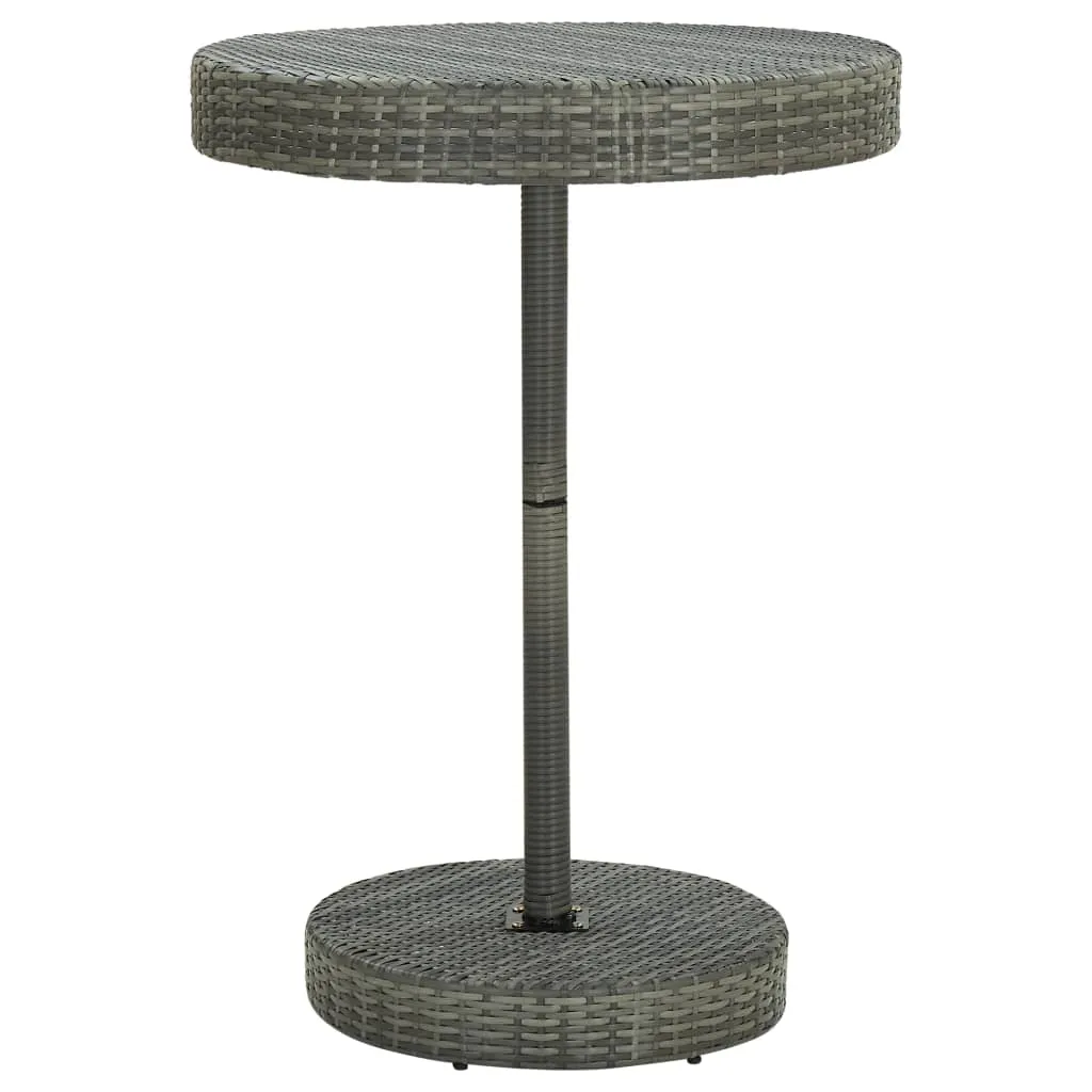 vidaXL Tavolo da Giardino Grigio 75,5x106 cm in Polyrattan