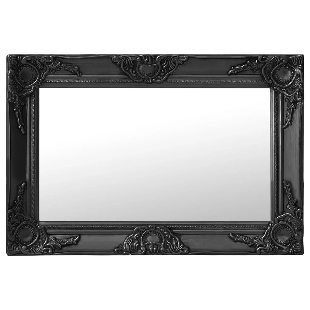 vidaXL Specchio da Parete Stile Barocco 60x40 cm Nero