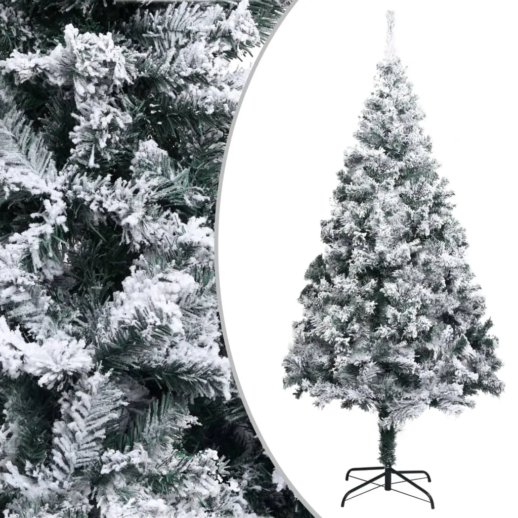 vidaXL Albero di Natale Artificiale con Neve Fioccata Verde 180 cm PVC