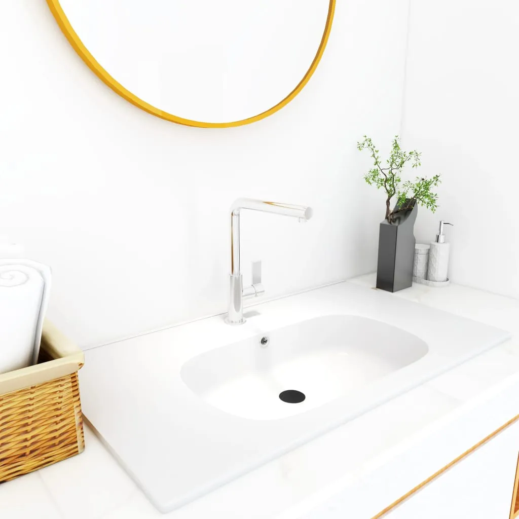 vidaXL Lavabo da Incasso 605x460x105 mm in SMC Bianco