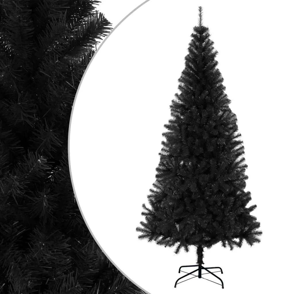 vidaXL Albero di Natale Artificiale Sottile con Base Nero 210 cm PVC