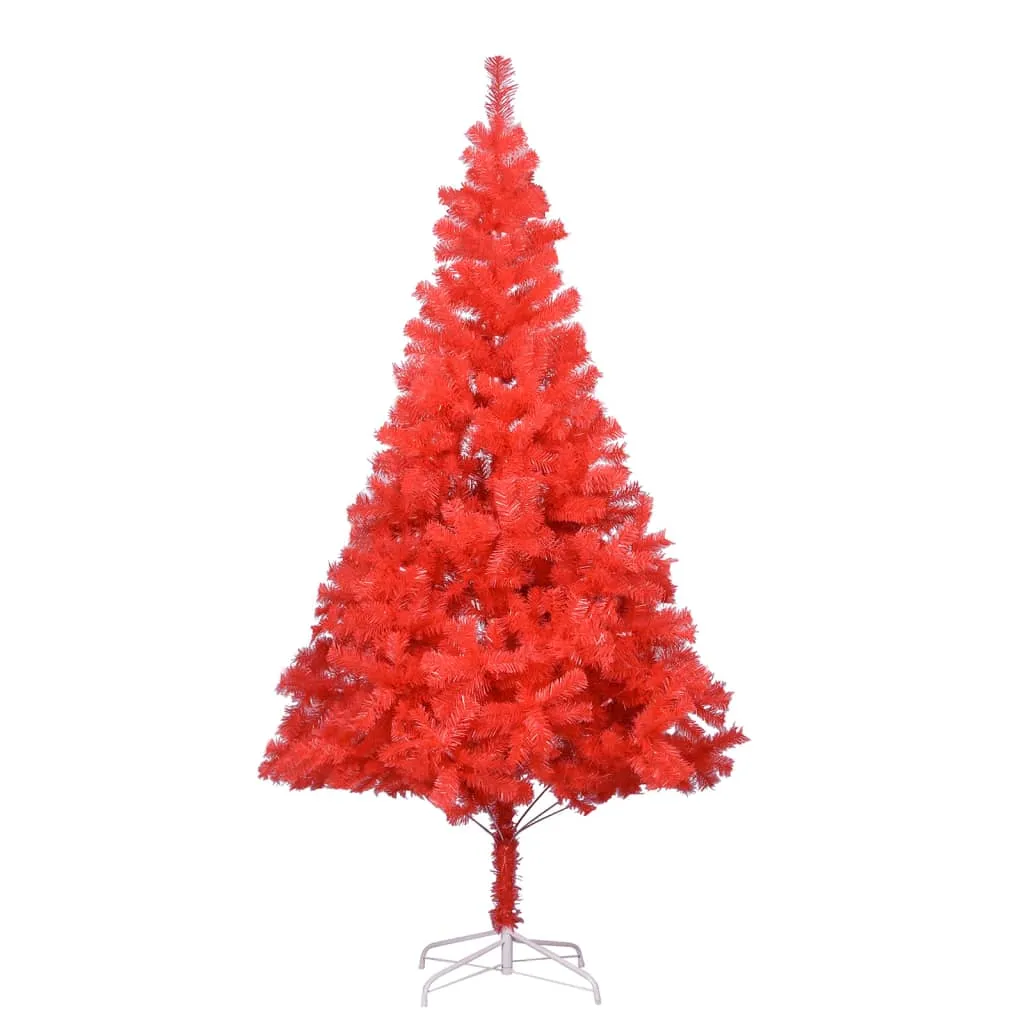 vidaXL Albero di Natale Artificiale Sottile con Base Rosso 180 cm PVC