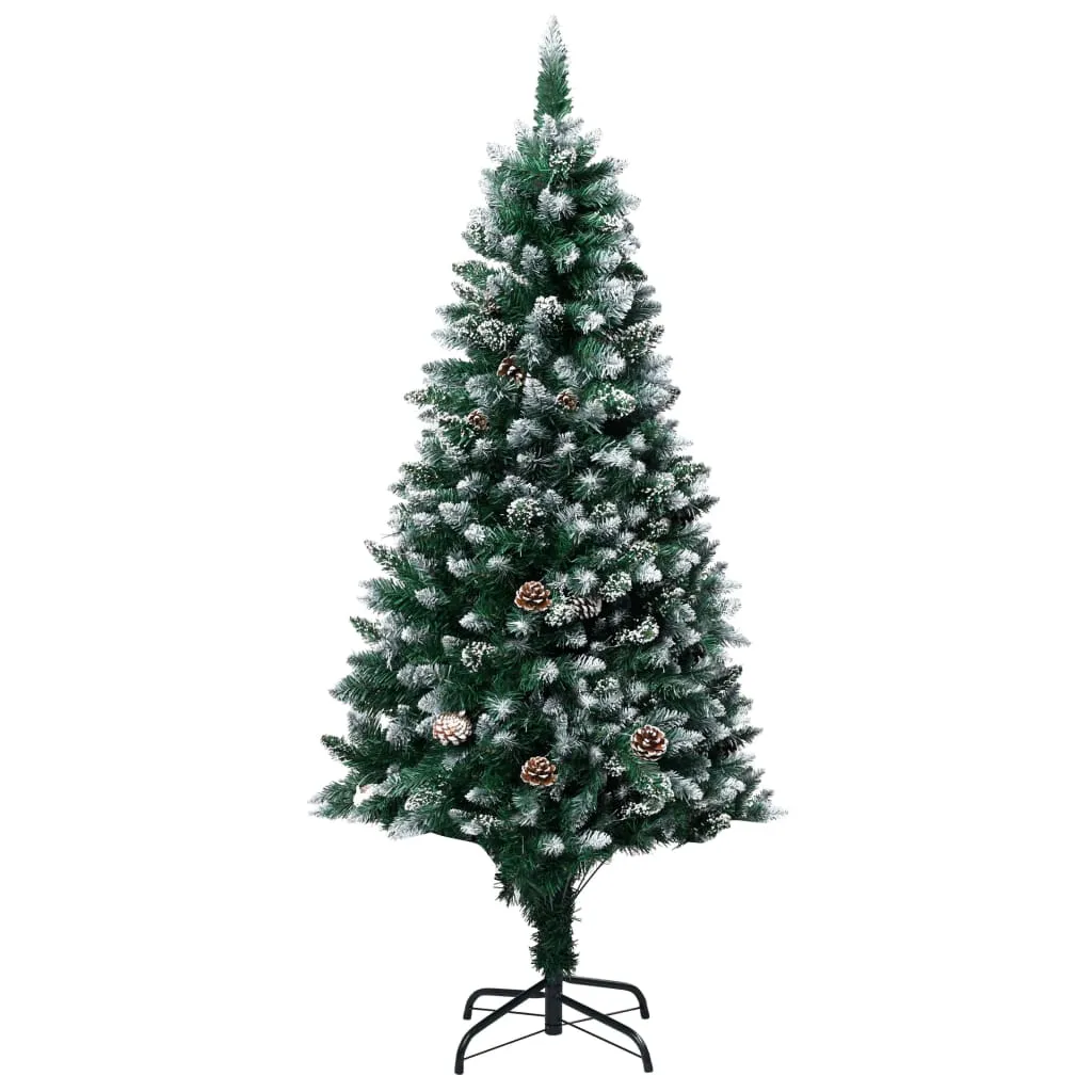 vidaXL Albero di Natale Artificiale con Pigne e Neve Bianca 150 cm