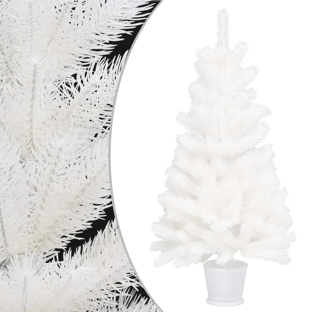 vidaXL Albero di Natale Artificiale con Aghi Realistici Bianco 90 cm