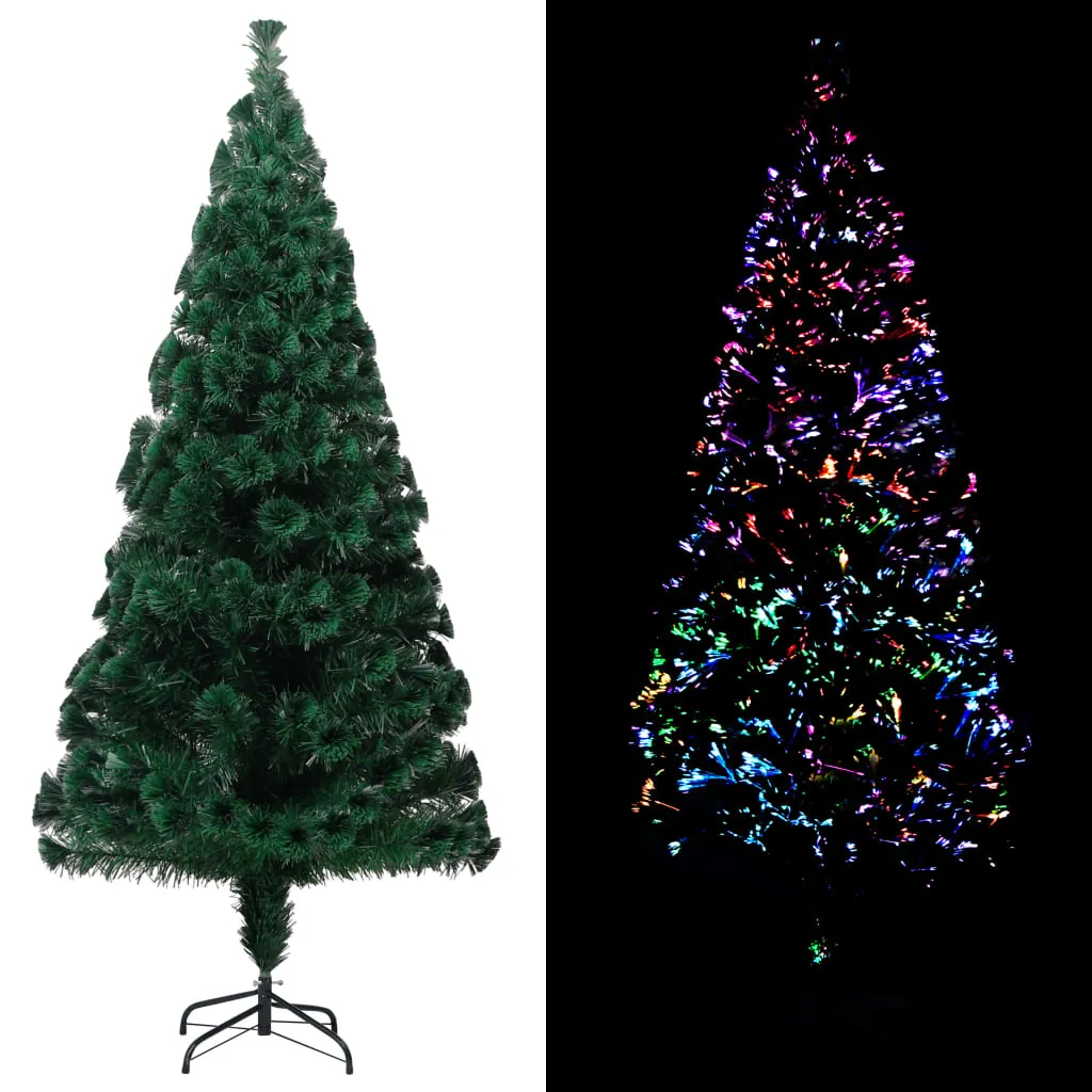 vidaXL Albero di Natale con Supporto Verde 180 cm in Fibra Ottica