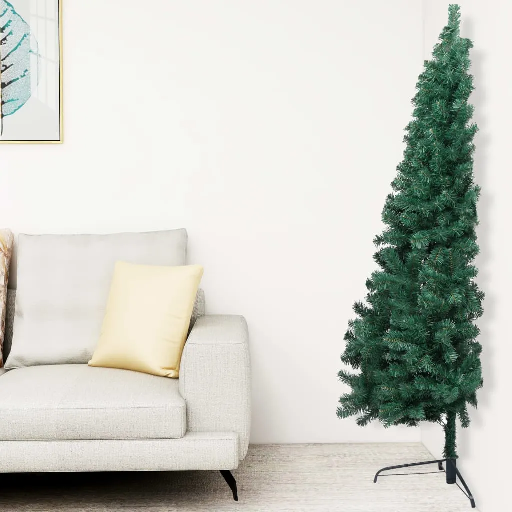 vidaXL Albero di Natale Artificiale Metà con Supporto Verde 150 cm PVC