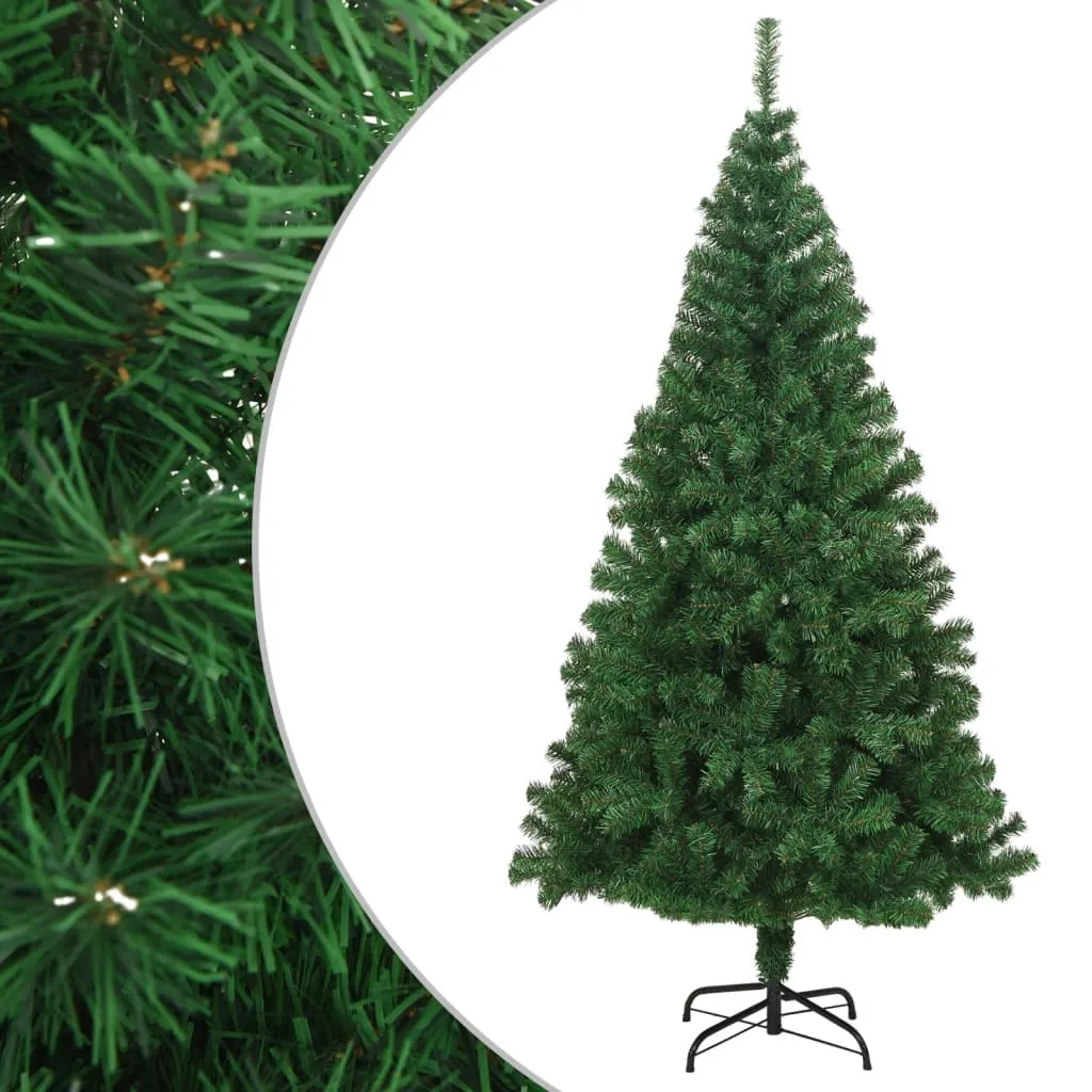 vidaXL Albero di Natale Artificiale con Rami Spessi Verde 180 cm PVC