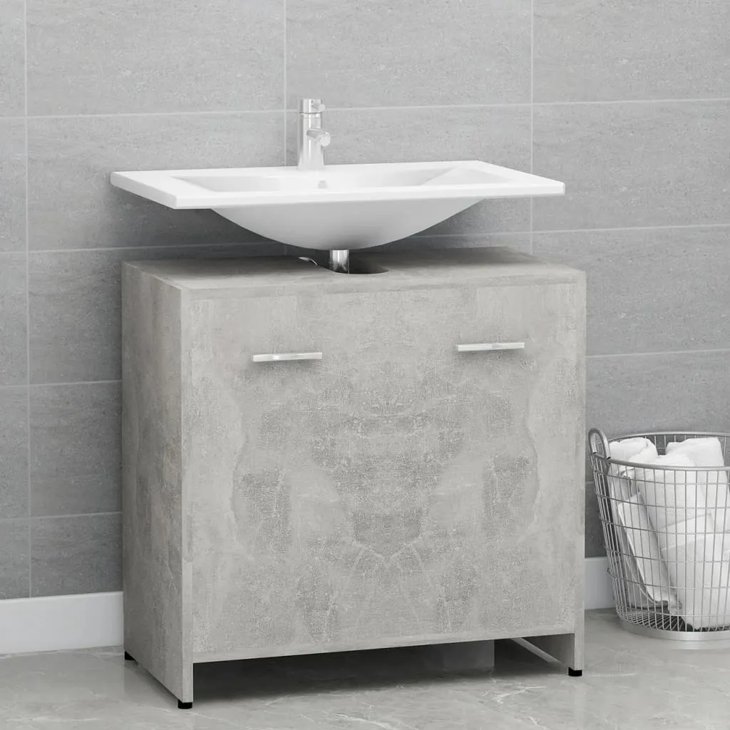 vidaXL Mobile da Bagno Grigio Cemento 60x33x61 cm in Legno Multistrato