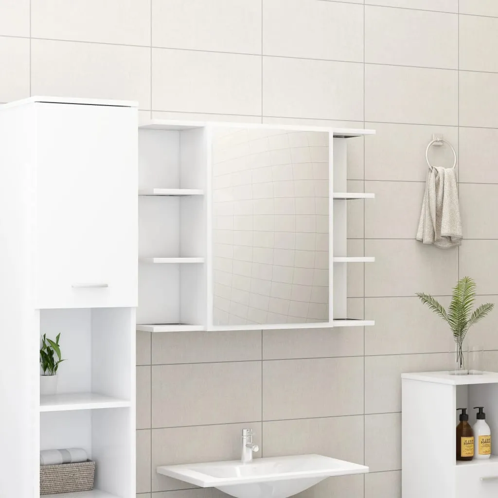 vidaXL Armadio da Bagno Bianco 80x20,5x64 cm in Legno Multistrato