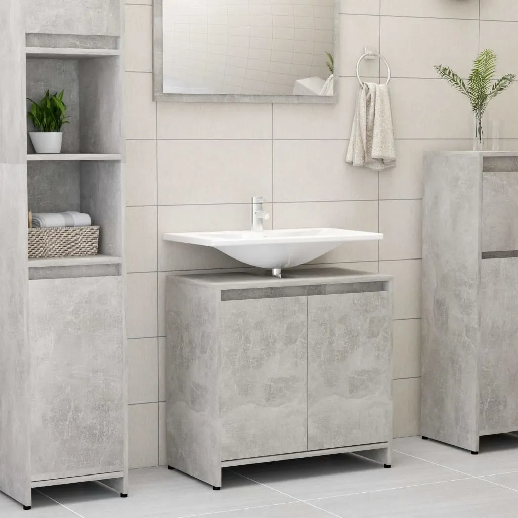 vidaXL Mobile da Bagno Grigio Cemento 60x33x61 cm in Legno Multistrato