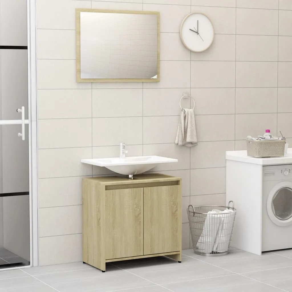 vidaXL Set Mobili da Bagno Rovere Sonoma in Legno Multistrato