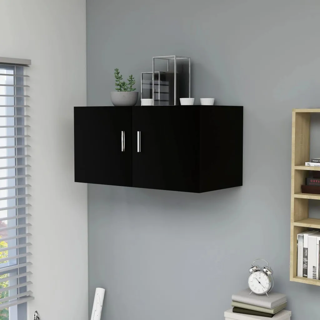 vidaXL Armadietto da Parete Nero 80x39x40 cm in Legno Multistrato