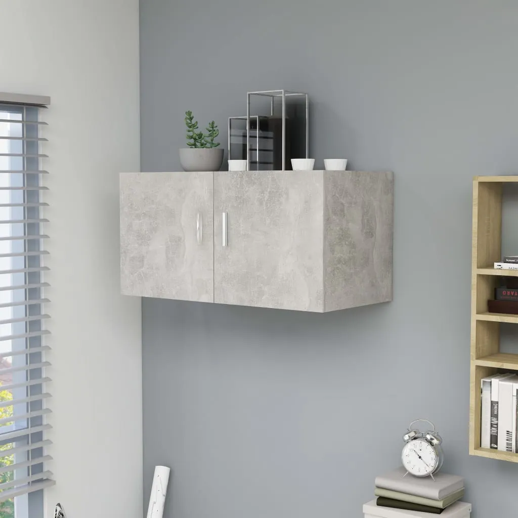 vidaXL Armadietto Parete Grigio Cemento 80x39x40 cm Legno Multistrato