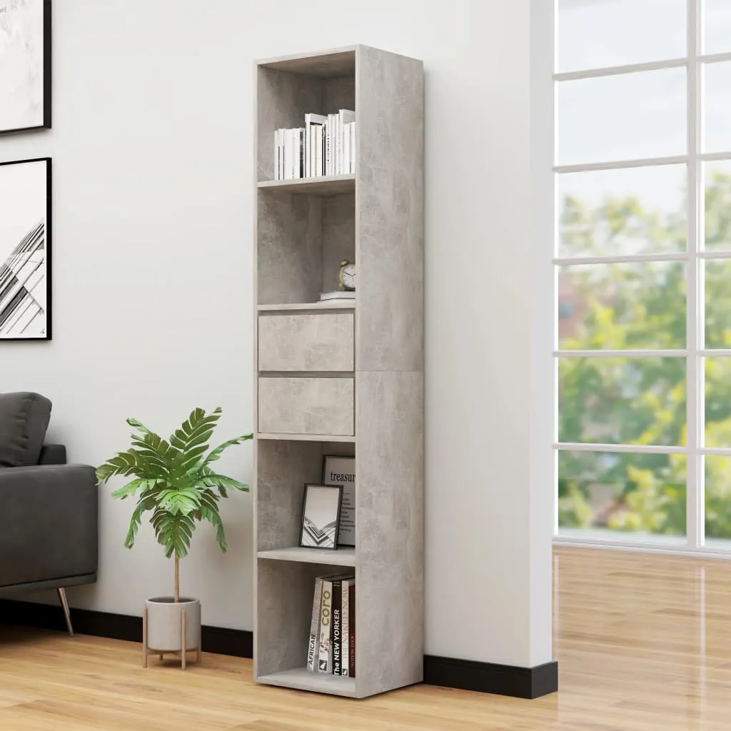 vidaXL Libreria Grigio Cemento 36x30x171 cm in Legno Multistrato