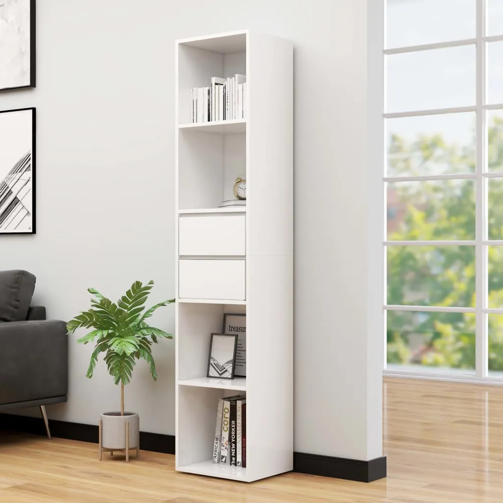 vidaXL Libreria Bianco Lucido 36x30x171 cm in Legno Multistrato