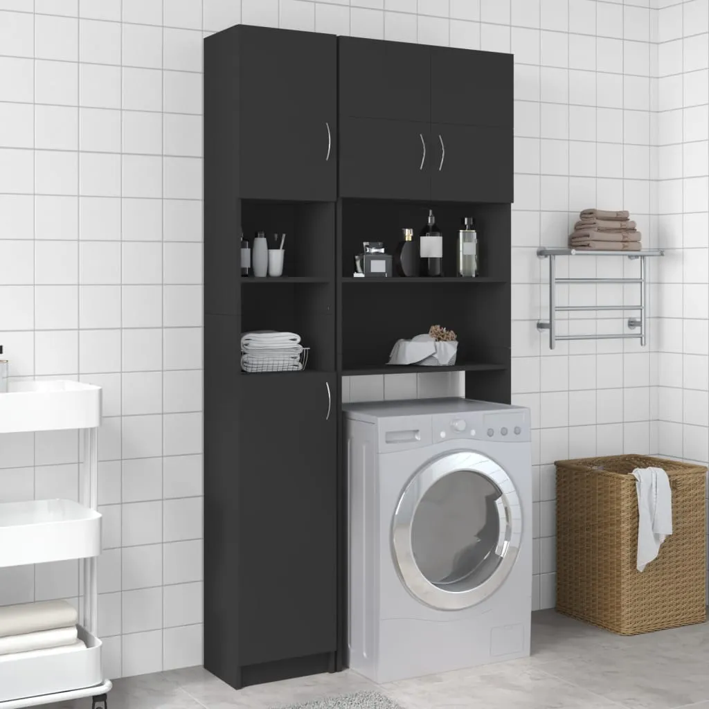 vidaXL Mobile da Bagno Grigio 32x25,5x190 cm in Legno Multistrato