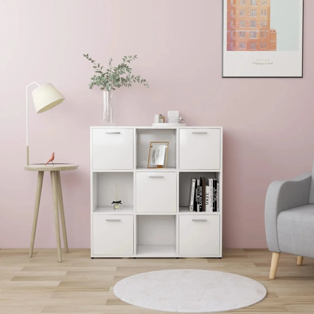 vidaXL Libreria Bianca 90x30x90 cm in Legno Multistrato