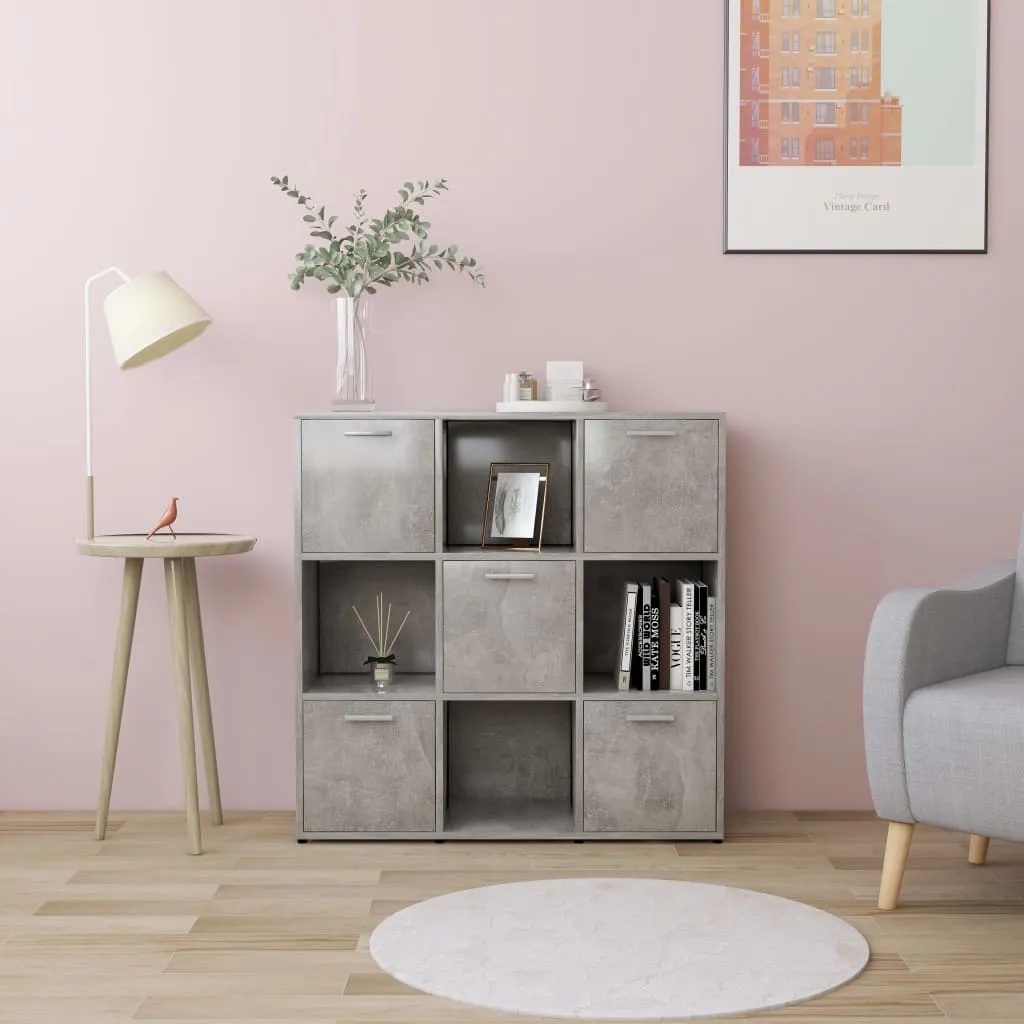 vidaXL Libreria Grigio Cemento 90x30x90 cm in Legno Multistrato