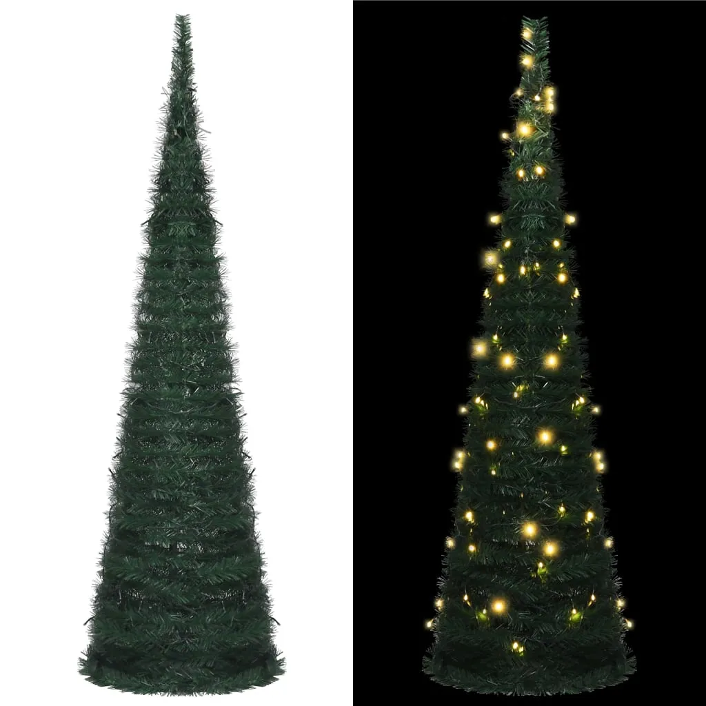 vidaXL Albero di Natale Artificiale Apribile Preilluminato Verde 150cm