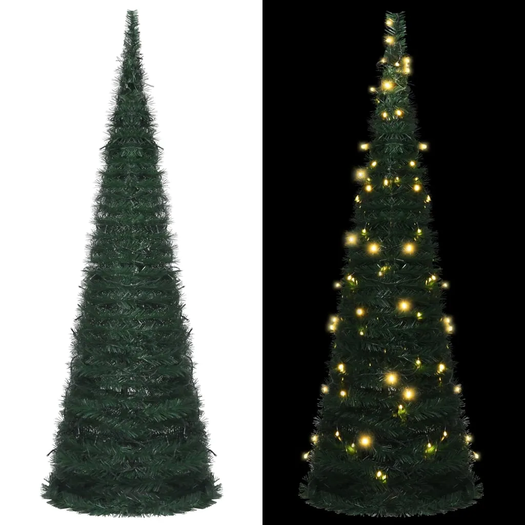 vidaXL Albero di Natale Artificiale Apribile Preilluminato Verde 180cm