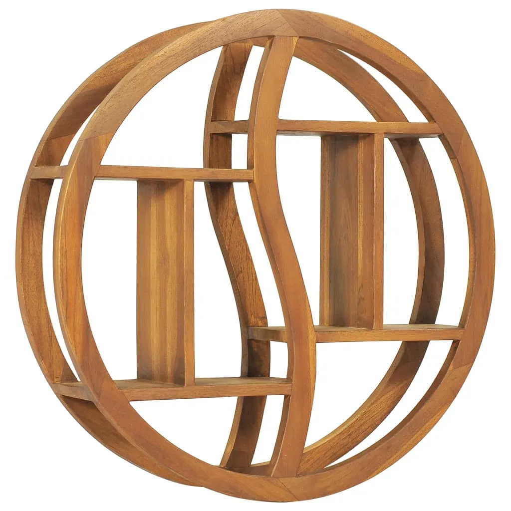 vidaXL Mensola Yin Yang 60x15x60 cm in Legno Massello di Teak