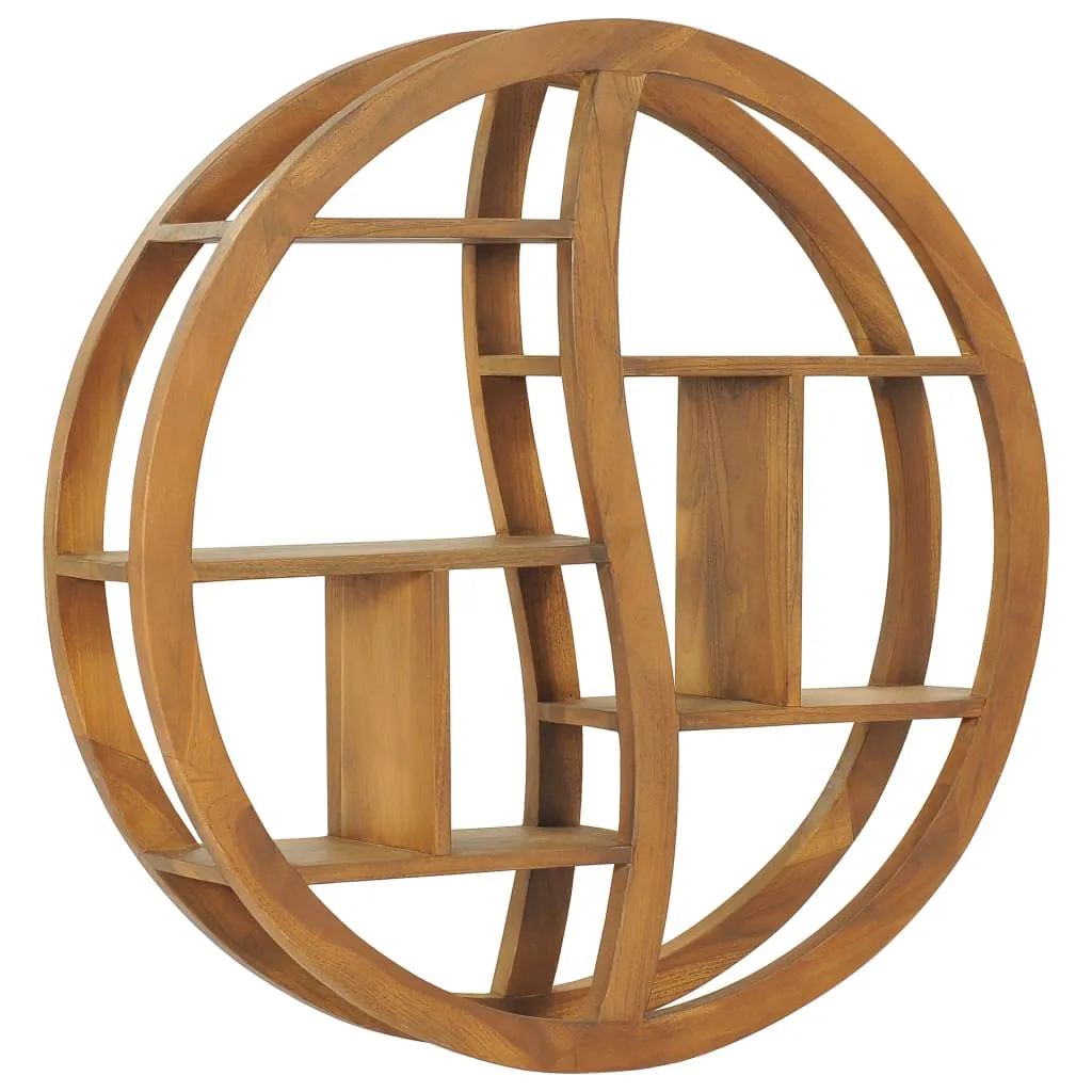 vidaXL Mensola Yin Yang 80x17,5x80 cm in Legno Massello di Teak