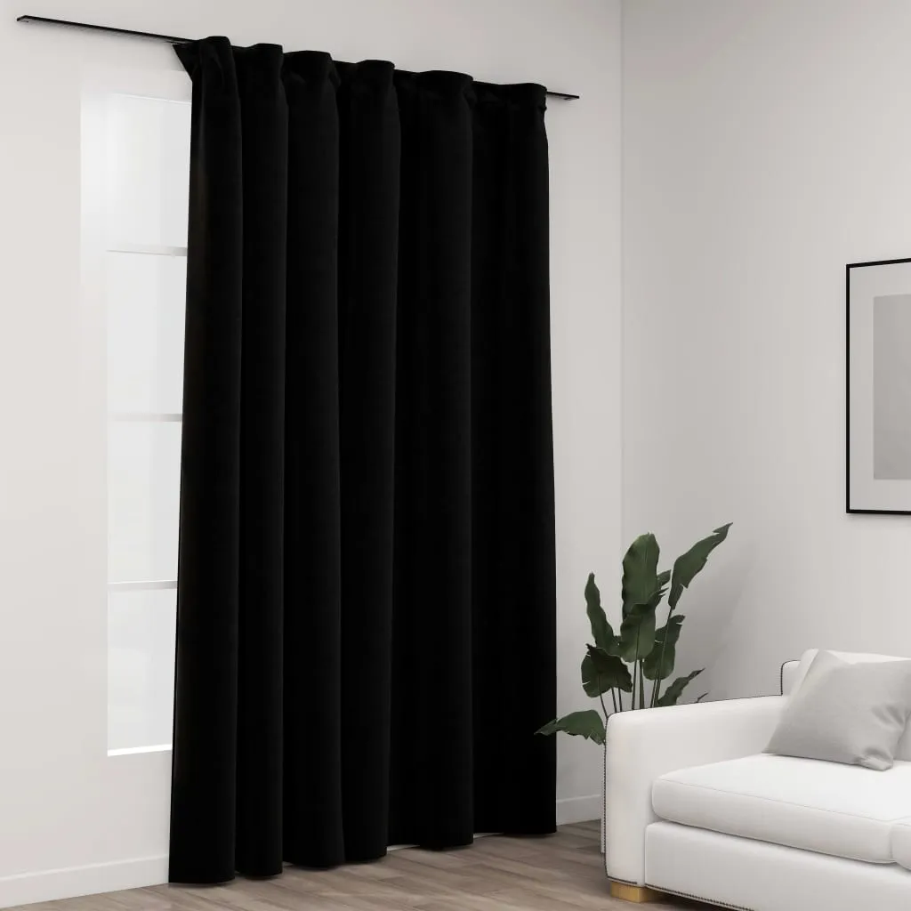 vidaXL Tende Oscuranti con Ganci Effetto Lino Nereu 290x245 cm