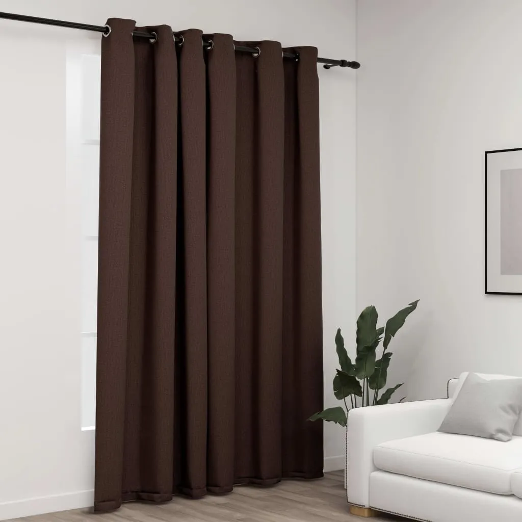 vidaXL Tenda Oscurante Effetto Lino con Occhielli Talpa 290x245 cm