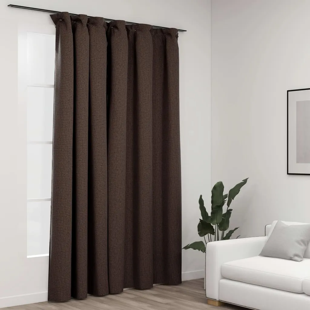 vidaXL Tenda Oscurante Effetto Lino con Ganci Talpa 290x245 cm