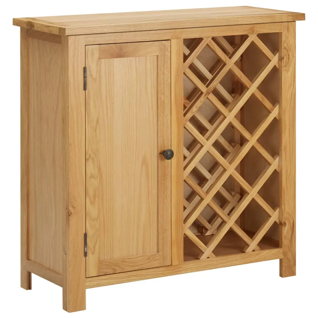 vidaXL Cantinetta per 11 Bottiglie 80x32x80 cm in Legno Massello di Rovere