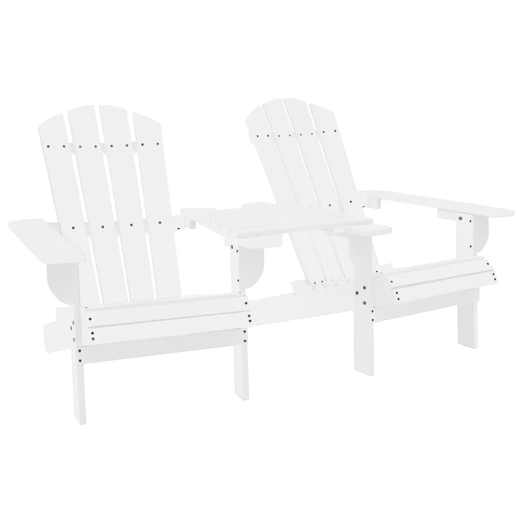 vidaXL Sedie da Giardino Adirondack con Tavolino Legno Abete Bianco