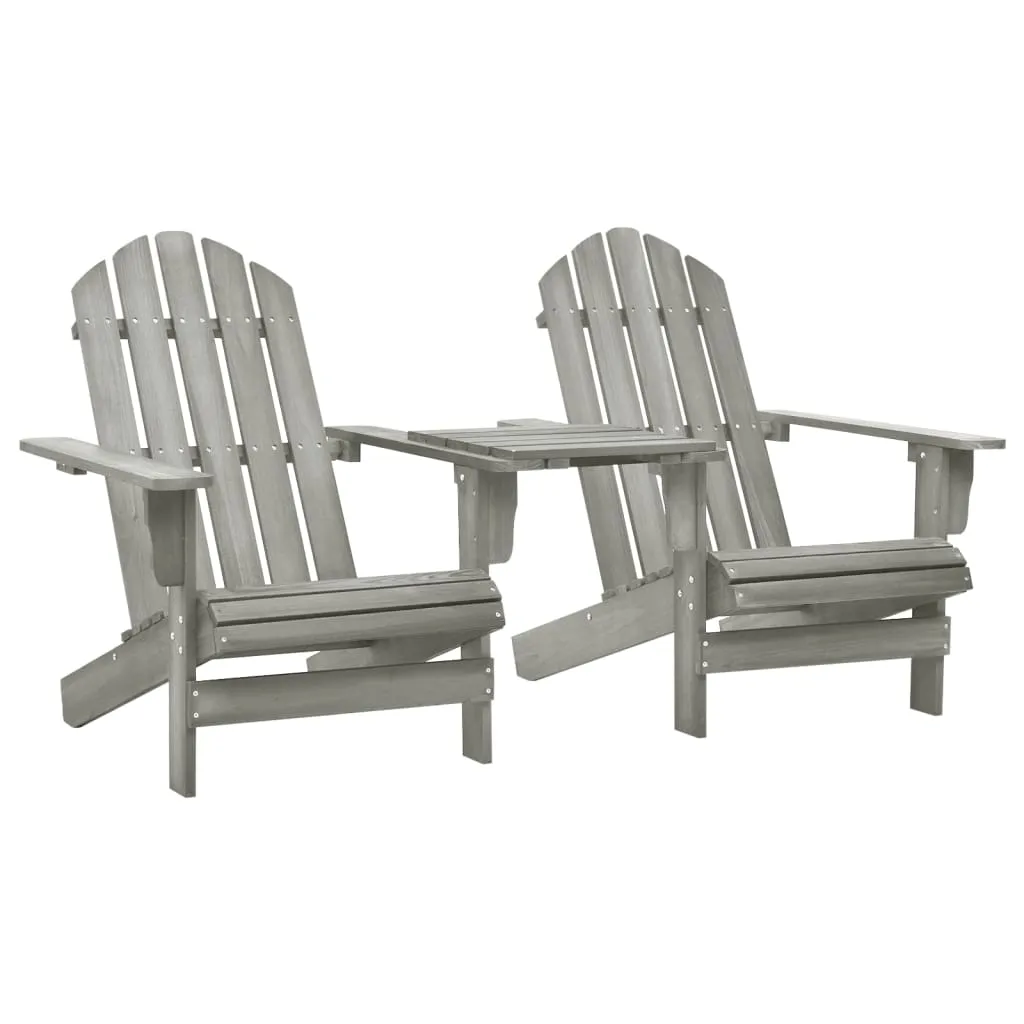 vidaXL Sedie da Giardino Adirondack con Tavolino Legno Abete Grigio