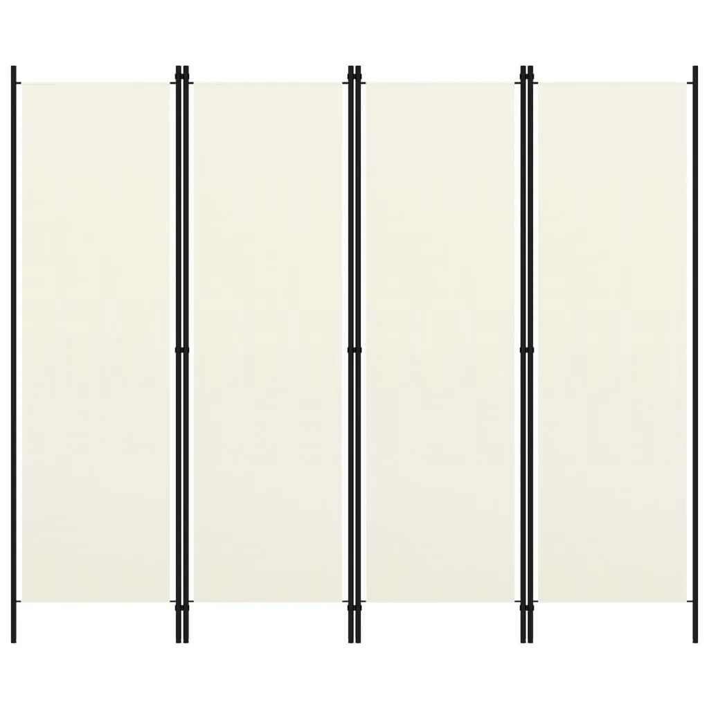 vidaXL Paravento a 4 Pannelli Bianco Crema 200x180 cm