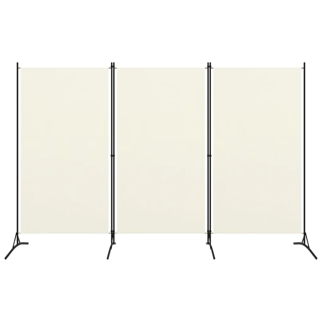 vidaXL Paravento a 3 Pannelli Bianco Crema 260x180 cm