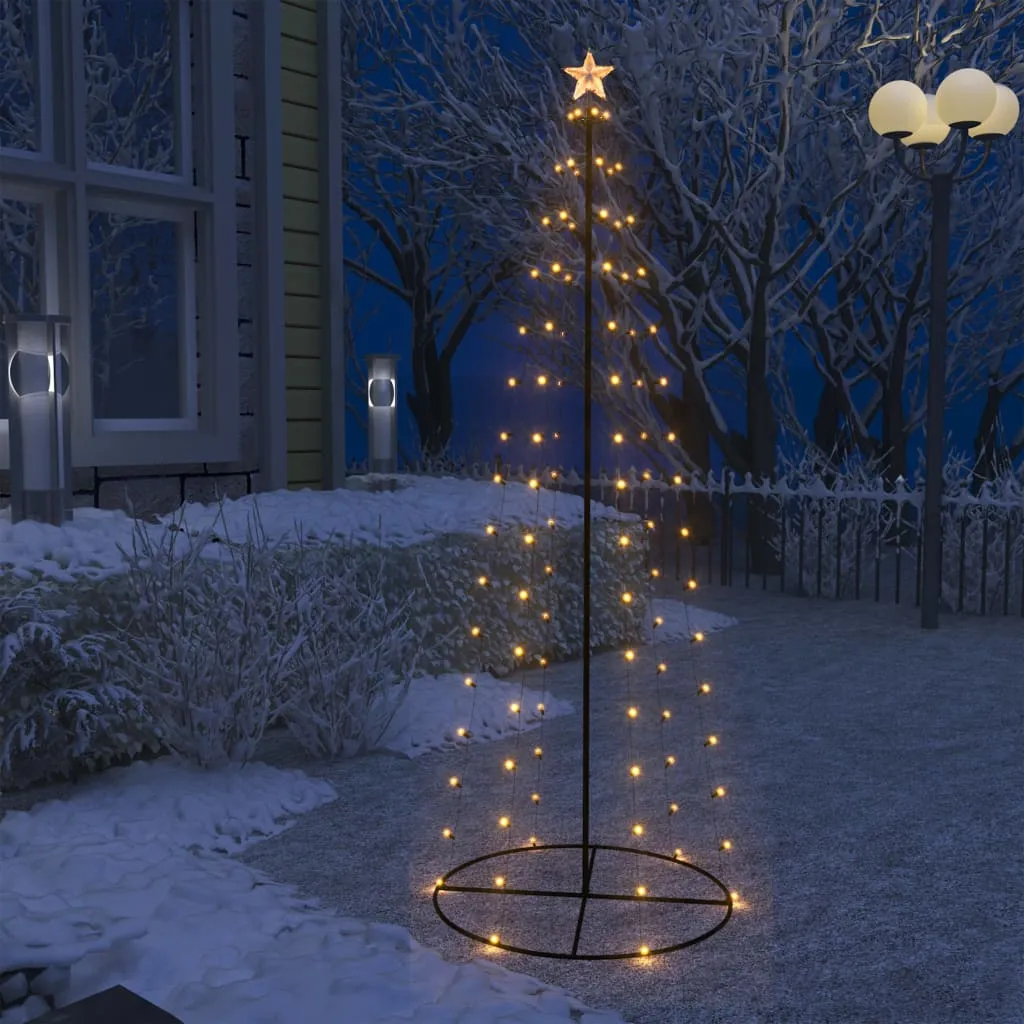 vidaXL Albero di Natale a Cono con 100 LED Bianco Caldo 70x180 cm