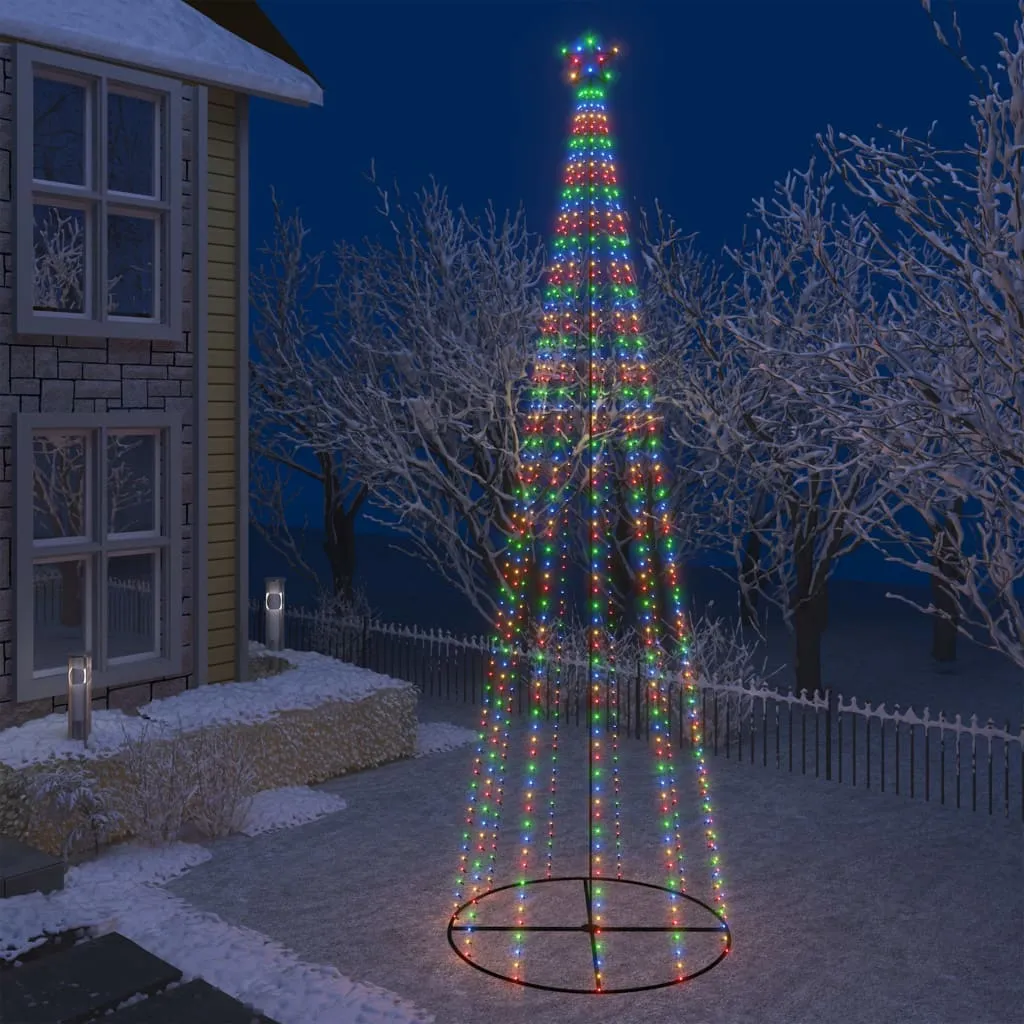 vidaXL Albero di Natale a Cono con 752 LED Colorati 160x500 cm