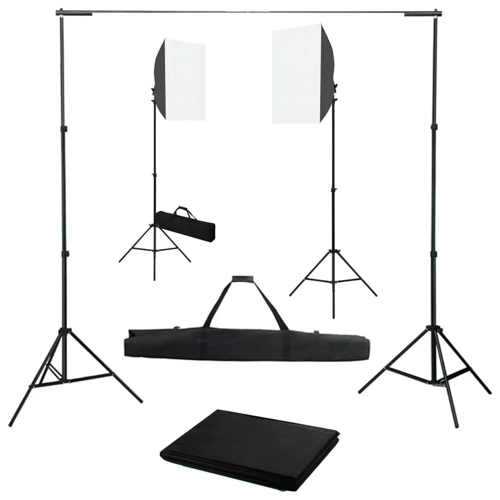 vidaXL Kit per Studio Fotografico con Luci Softbox e Fondali