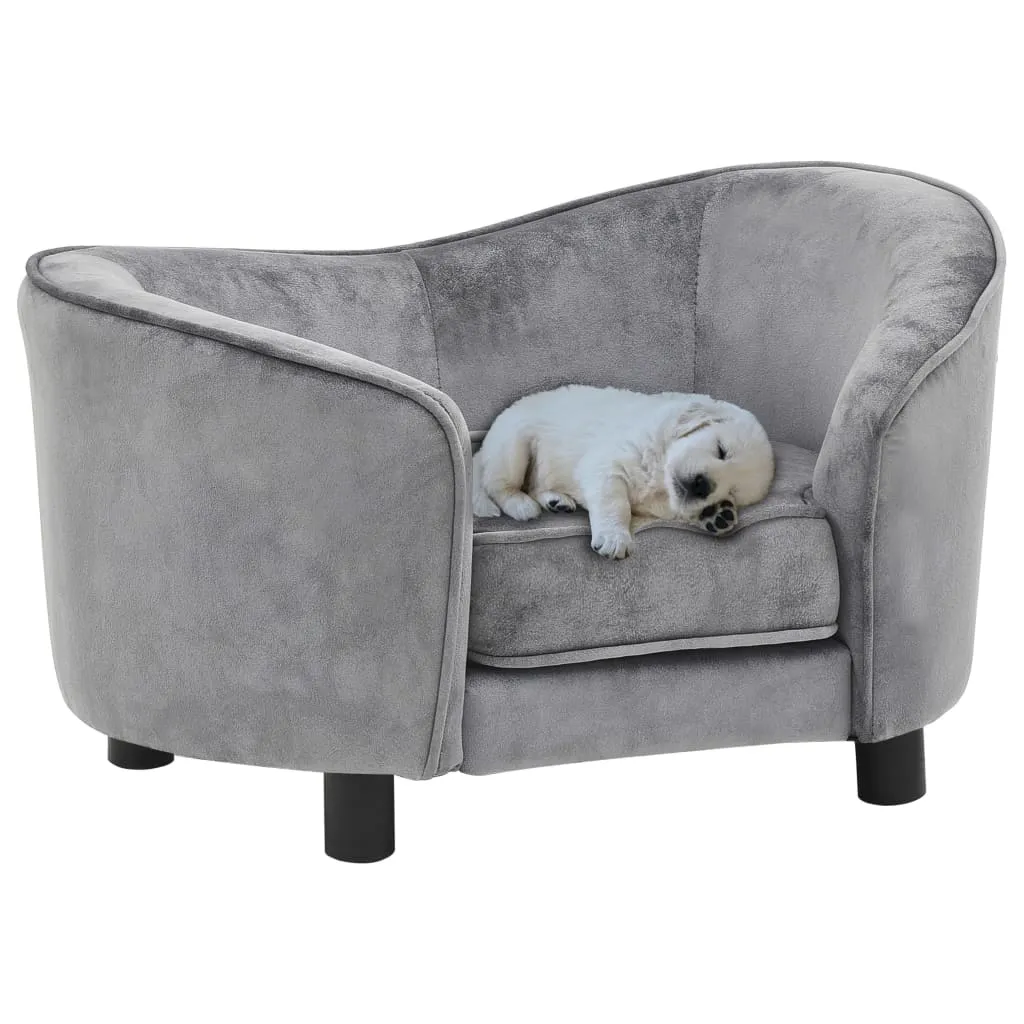 vidaXL Divano per Cani Grigio 69x49x40 cm in Peluche