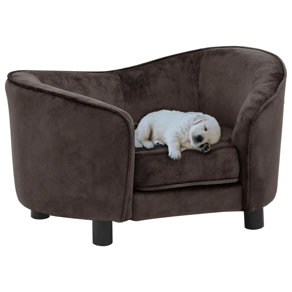 vidaXL Divano per Cani Marrone 69x49x40 cm in Peluche