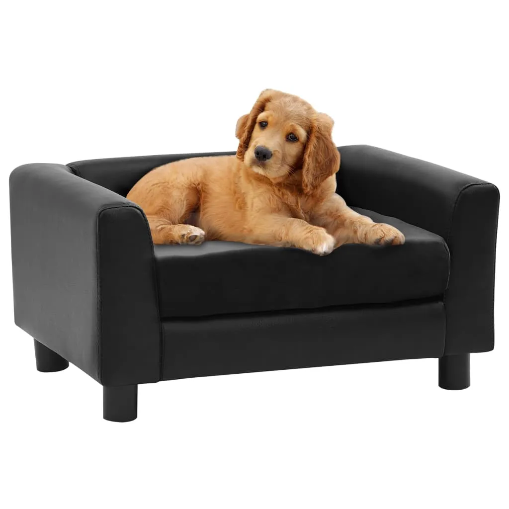 vidaXL Divano per Cani Nero 60x43x30 cm in Peluche e Similpelle