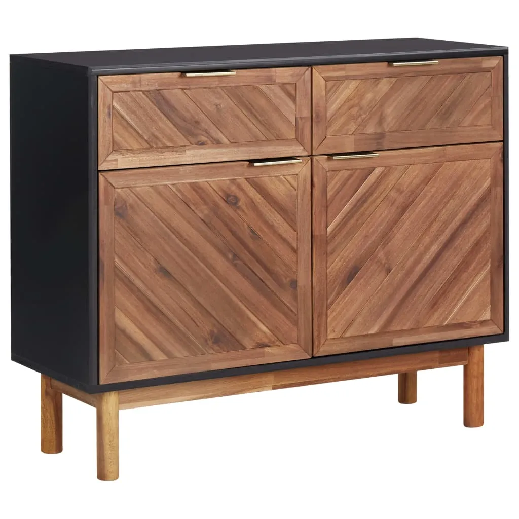 vidaXL Credenza 90x33,5x75 cm in Legno Massello di Acacia e MDF