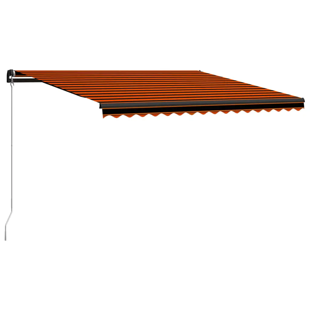 Tenda da Sole Retrattile Manuale 450x300 cm Arancione e Marrone