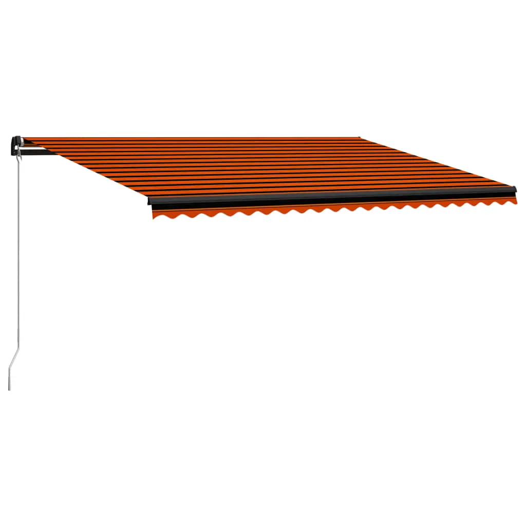 Tenda da Sole Retrattile Manuale 500x300 cm Arancione e Marrone