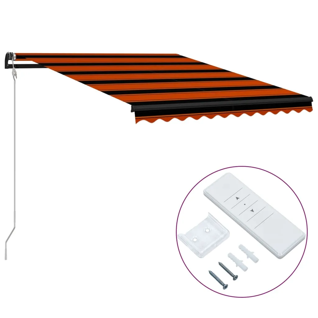 vidaXL Tenda da Sole Retrattile Automatica 350x250cm Arancio e Marrone