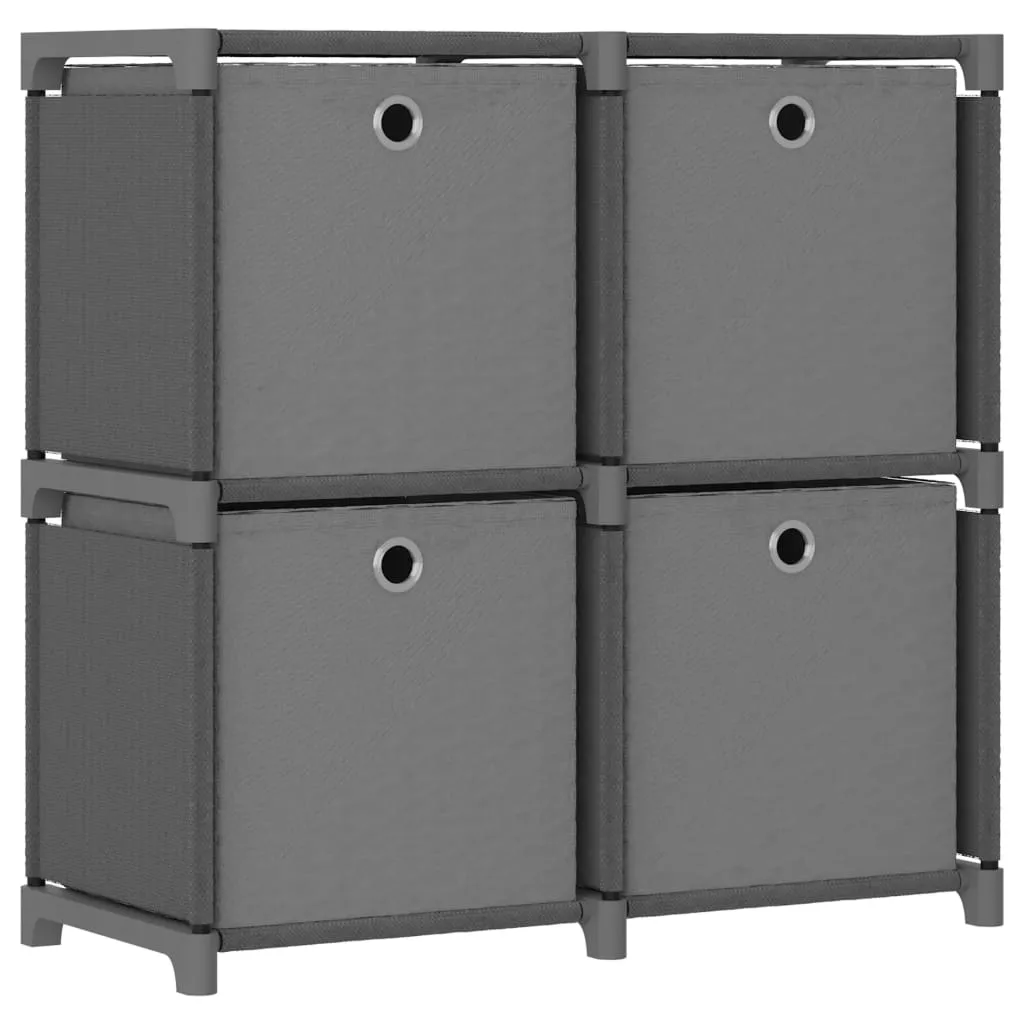 vidaXL Mobile con 4 Scatole a Cubo Grigio 69x30x72,5 cm in Tessuto