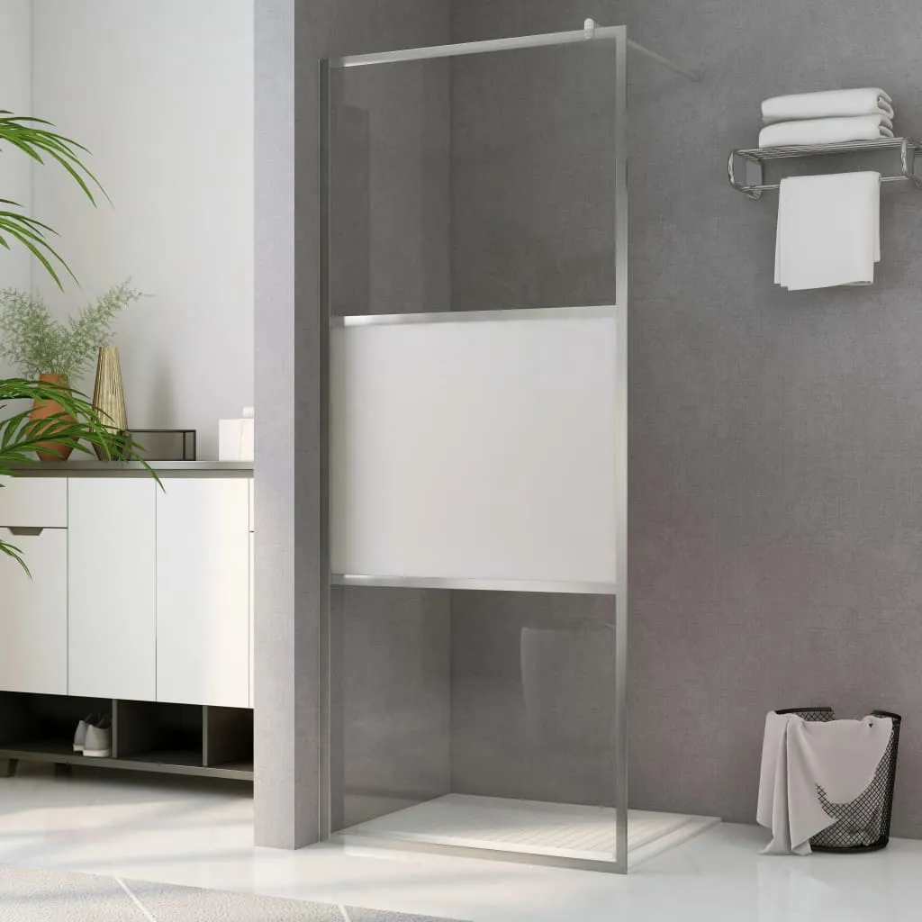 vidaXL Parete per Doccia Walk-in Vetro Semi Smerigliato ESG 90x195 cm